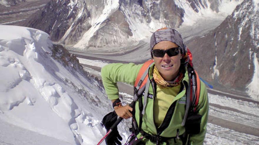 Edurne Pasaban, durante la ascensión al Broad Peak.