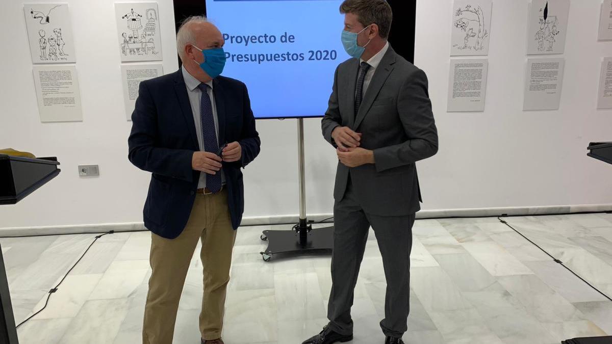 Martínez-Oliva y Hernández en la presentación del Presupuesto de 2020