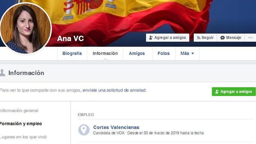 De empleo, candidata a las Cortes Valencianas por Vox