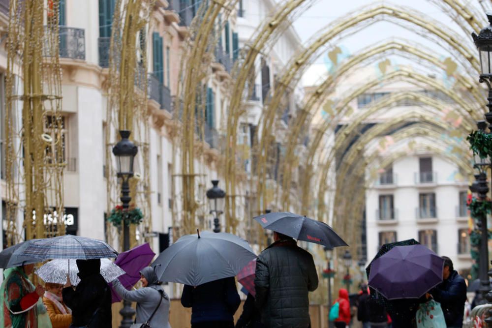 Lluvia y viento en Málaga