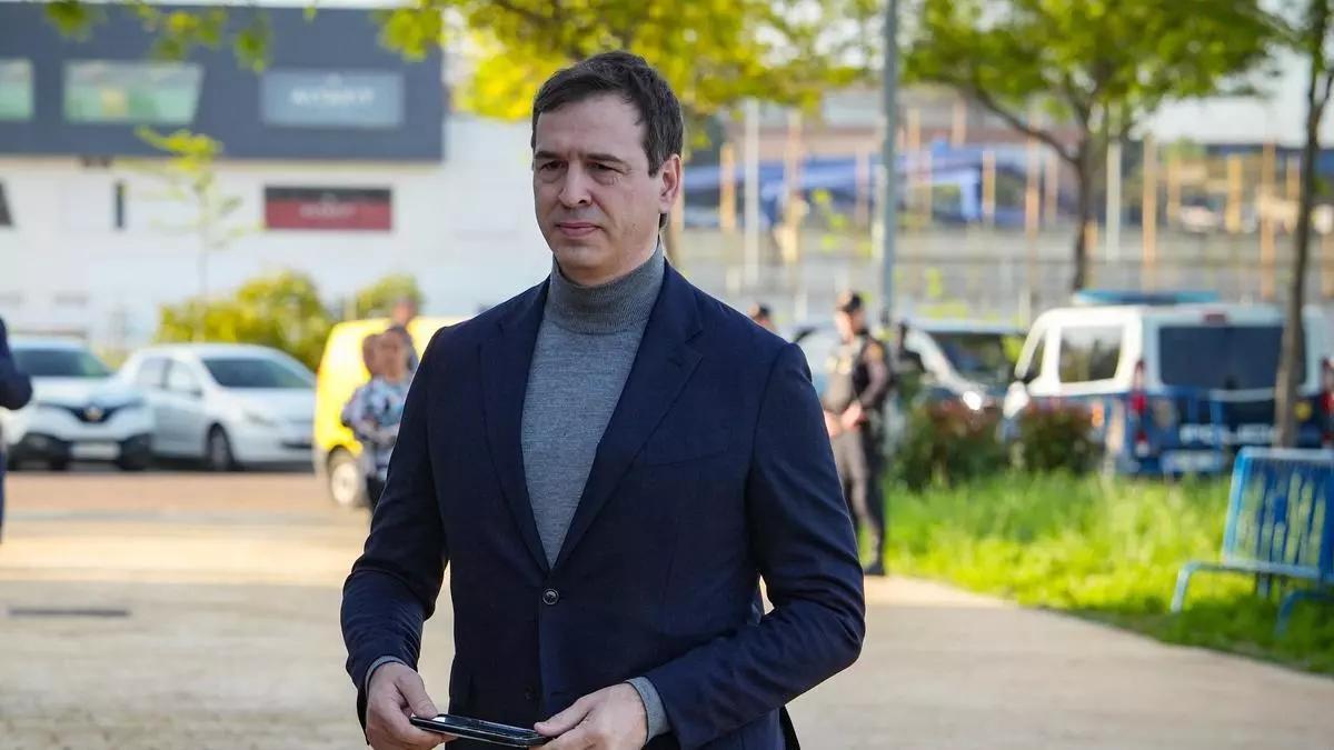 David Sánchez llega a los juzgados de Badajoz, en una imagen de archivo.