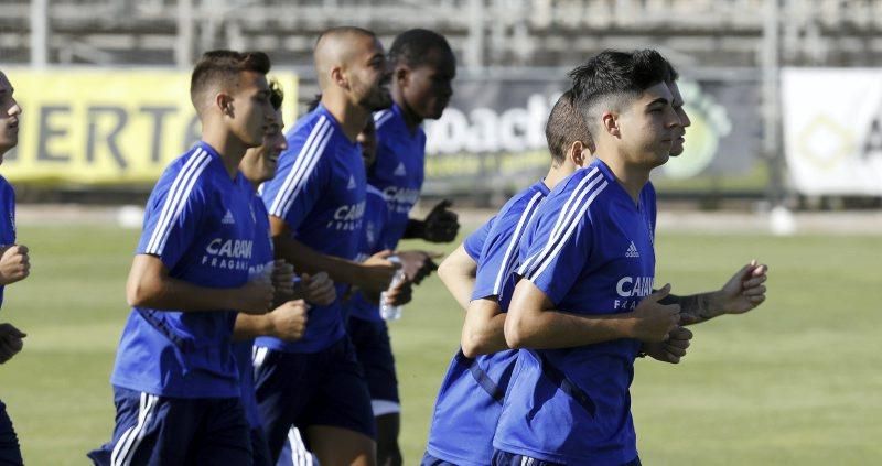 Entreno de hoy del Real Zaragoza en la Ciudad Deportiva.