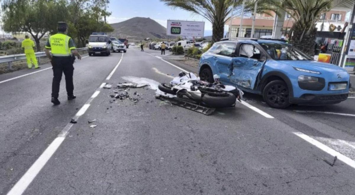 Imagen de archivo de un accidente mortal de motocicleta ocurrido en Canarias.