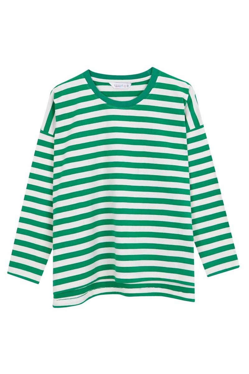 Camiseta de rayas blancas y verdes de Compañía Fantástica.