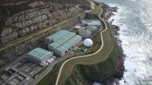 Vista aérea de la planta de biometano ubicada en la estación depuradora de aguas residuales (EDAR) de Bens (A Coruña)