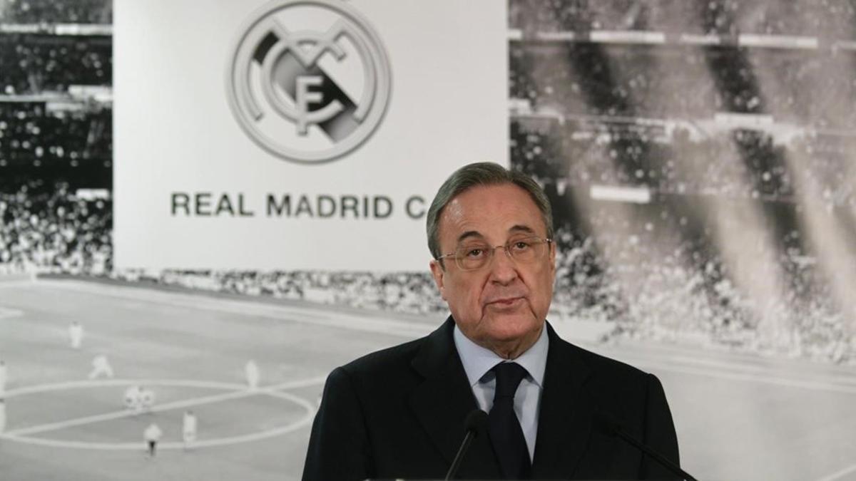 Florentino Pérez, durante una rueda de prensa.
