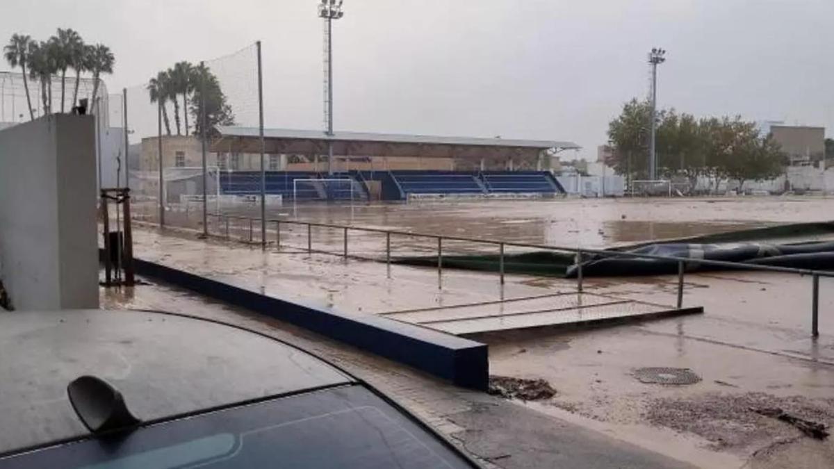 El campo del Aldaia, tras el paso de la DANA.
