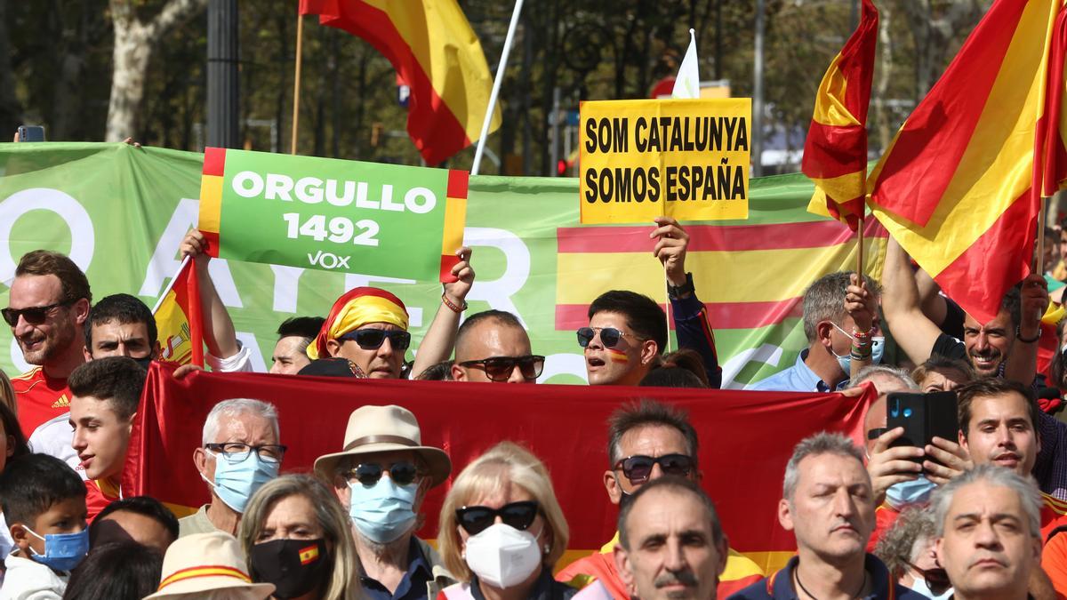 Manifestación del 12 de octubre de 2021 en Barcelona.