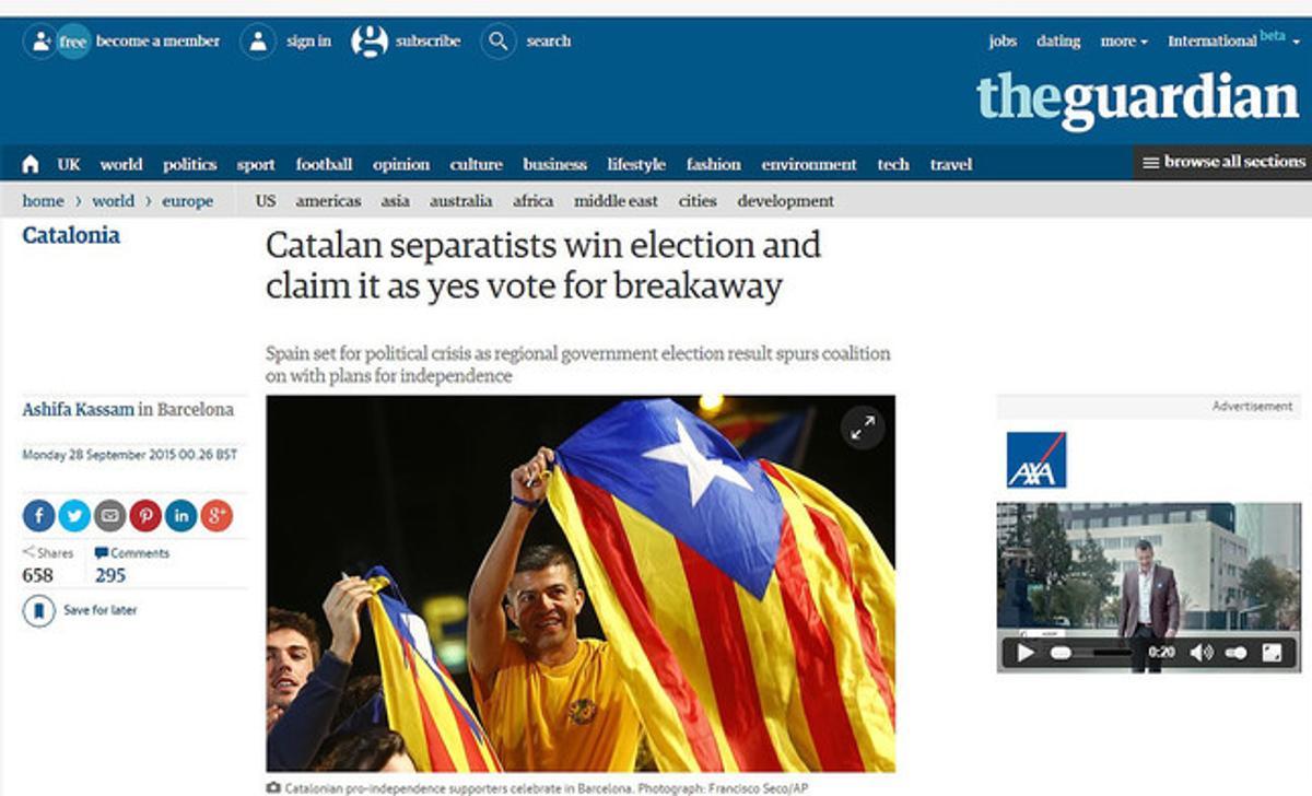 Informació sobre les eleccions catalanes a ’The Guardian’.
