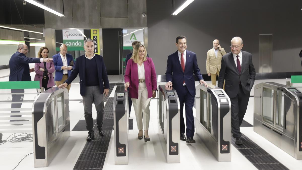 Inauguración de la estación Guadalmedina del metro de Málaga.