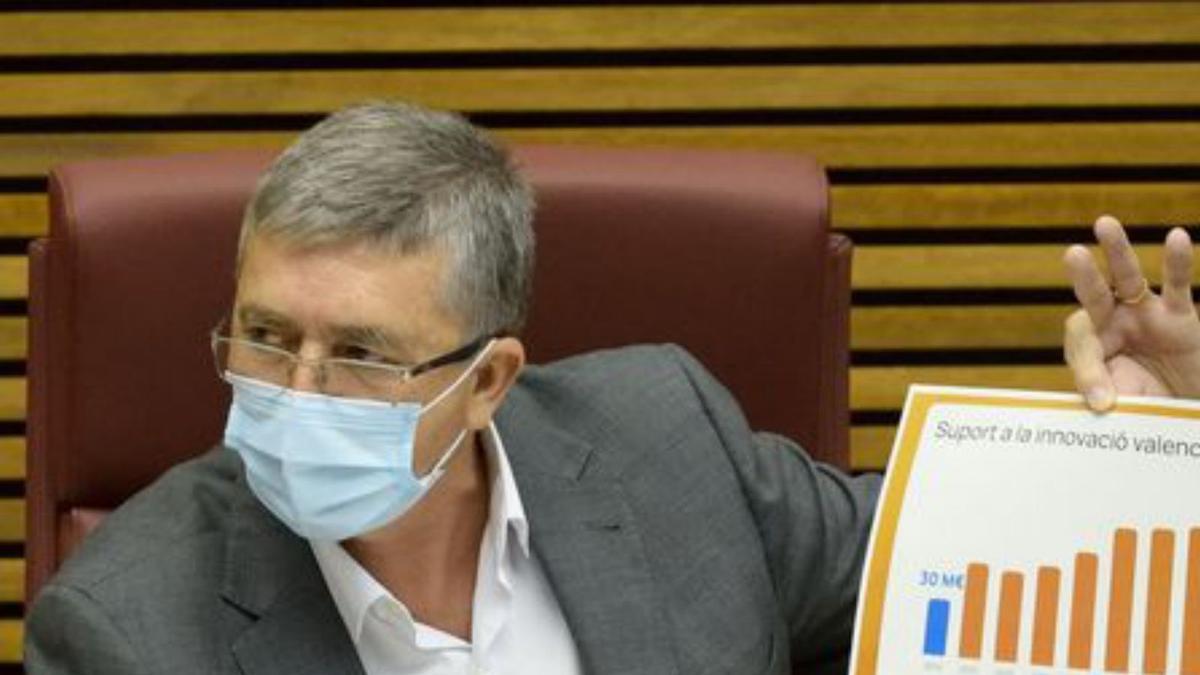 Rafael Climent, ayer en las Corts. | LEVANTE-EMV