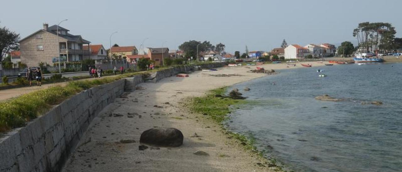 Playa de A Sapeira, uno de los puntos de A Illa donde se han registrado muchos problemas con las algas.