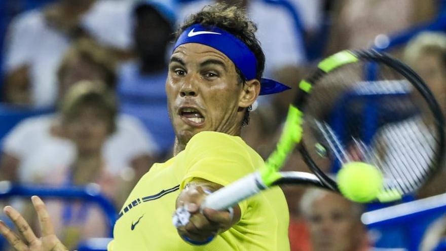 Rafa Nadal durante el partido contra Gasquet.