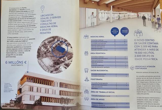 El folleto en donde indica el PAC en el nuevo centro de salud.