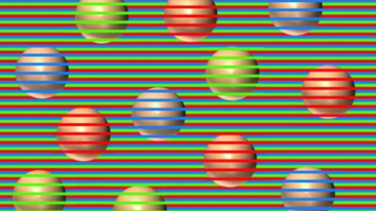 Las esferas marrones que se ven de colores