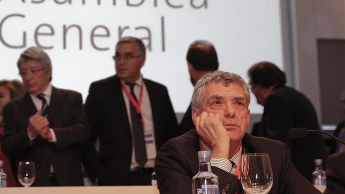 Ángel María Villar en un momento de la asamblea celebrada en Madrid