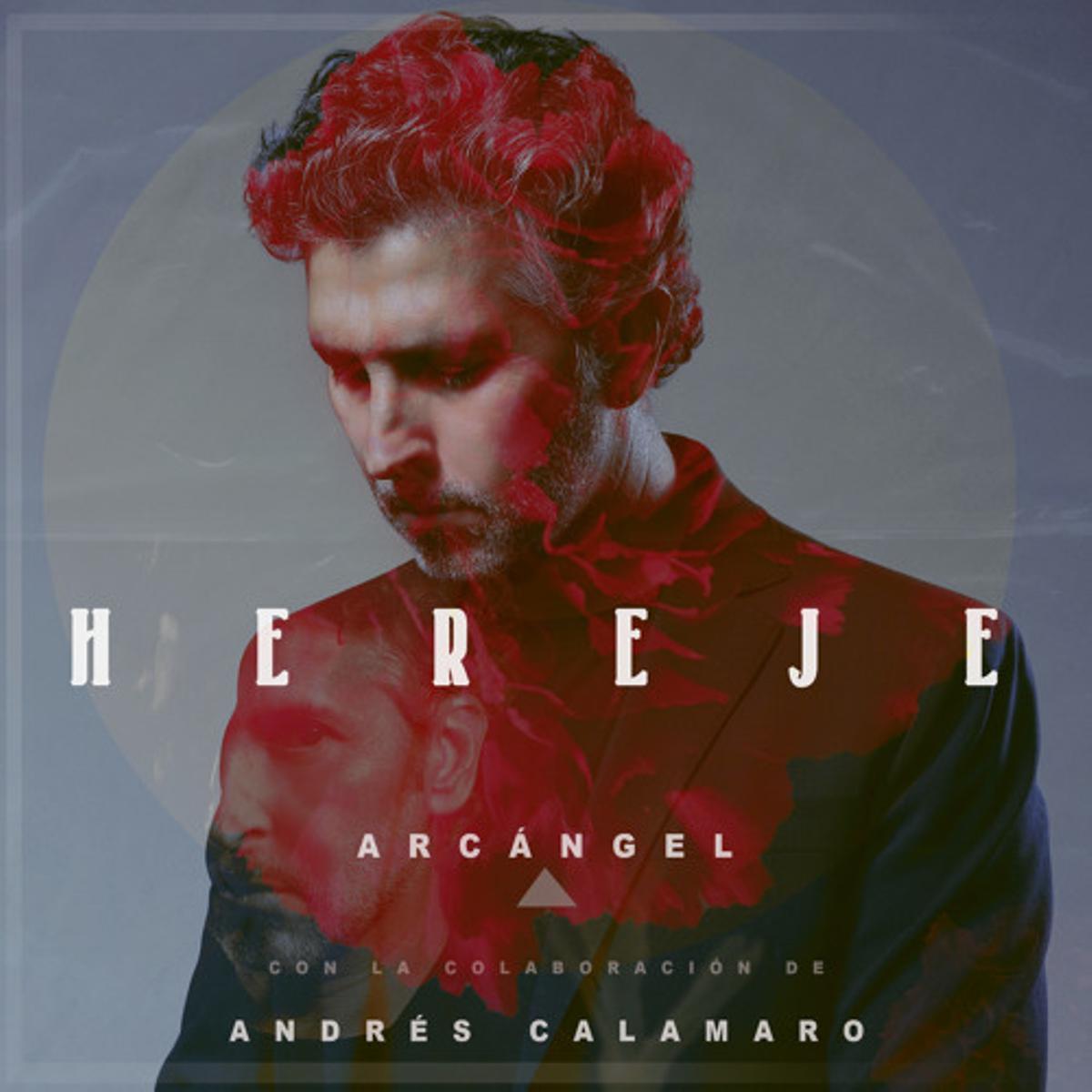 Cartel de su nuevo trabajo, Hereje, con la colaboración de Andrés Calamaro, entre otros.