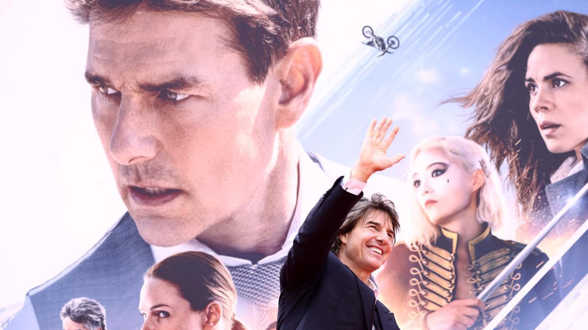 Tom Cruise durante la presentación de 'Misión Imposible: sentencia mortal-parte uno'