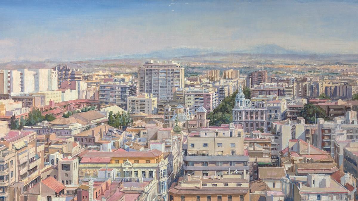 Murcia oeste (Desde la torre). Óleo sobre lino.