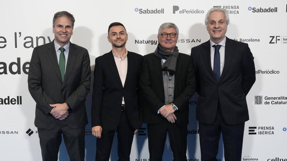 Jordi Romañach, Dircom de El Corte Inglés, Sergi Saborit, subdirector de información de El Periódico, Gabriel Martínez, director de growth, estrategia y marca de Roman y Fede Segarra, Dircom de Damm