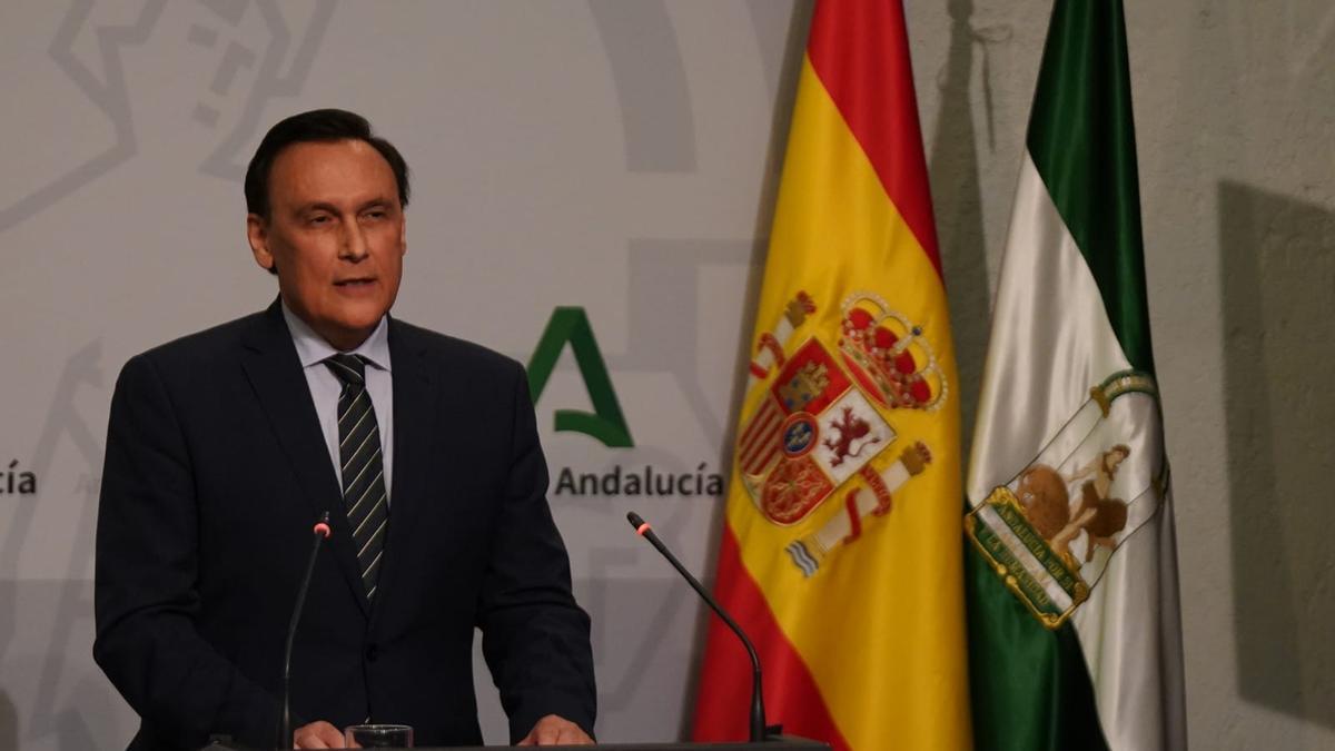 El consejero de Universidad, Investigación e Innovación de la Junta de Andalucia, José Carlos Gómez Villamandos, tras el Consejo de Gobierno.