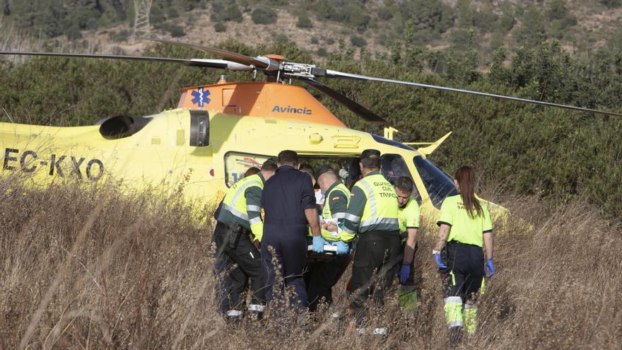 Un hombre de 54 años sufre un accidente en Xàtiva y es trasladado en helicóptero