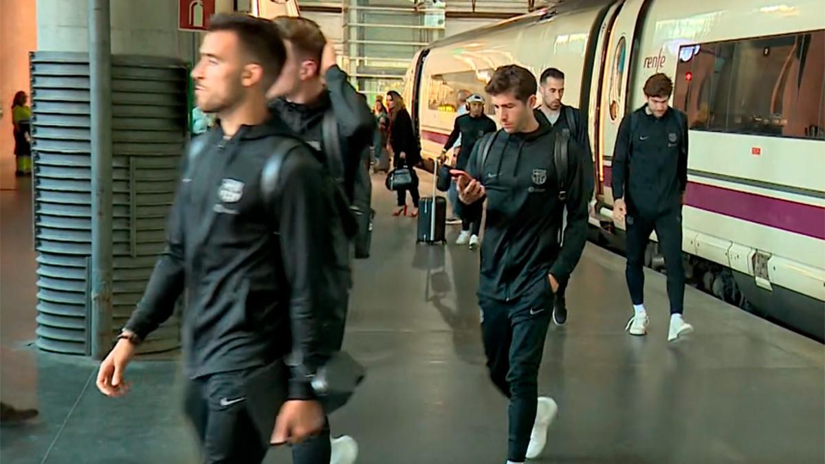 El Barça llega en tren a Madrid