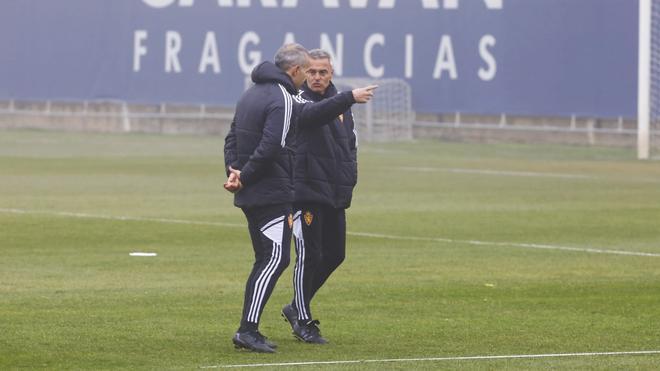 Entrenamiento del Zaragoza en la semana del derbi contra el Huesca