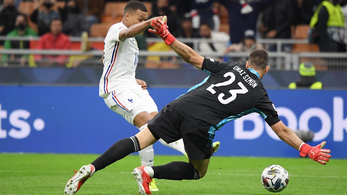 Mbappé, en la jugada del gol del triunfo de España
