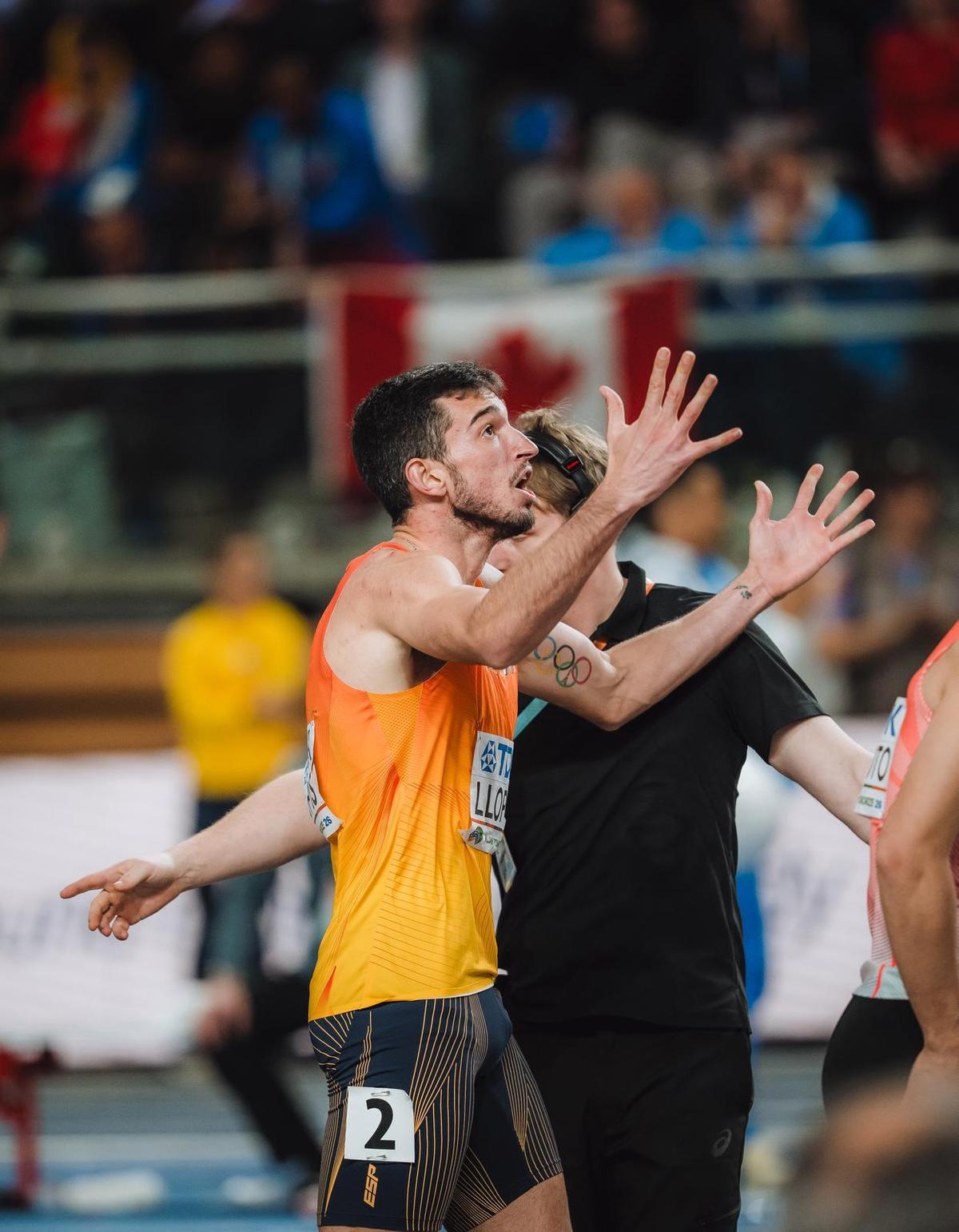 El atleta Quique Llopis, durante el Campeonato Mundial.