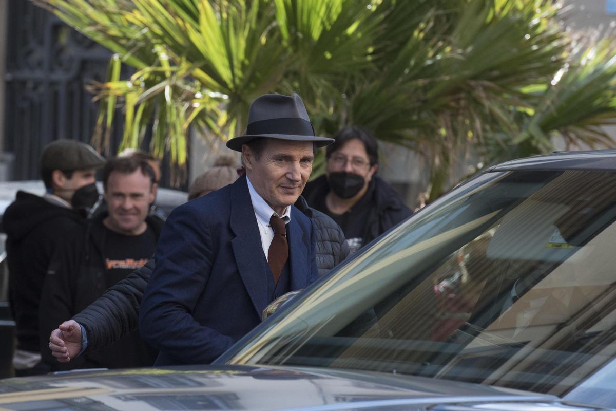 Liam Neeson durant el rodatge de "Marlowe", el 201