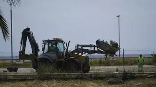 Desalojado el campamento de chabolas de la playa de la Nova Mar Bella de Barcelona