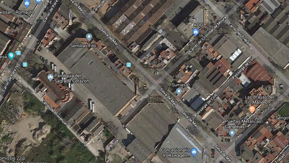 El área de Pronvençals del Poblenou donde se levantará el macrohotel.