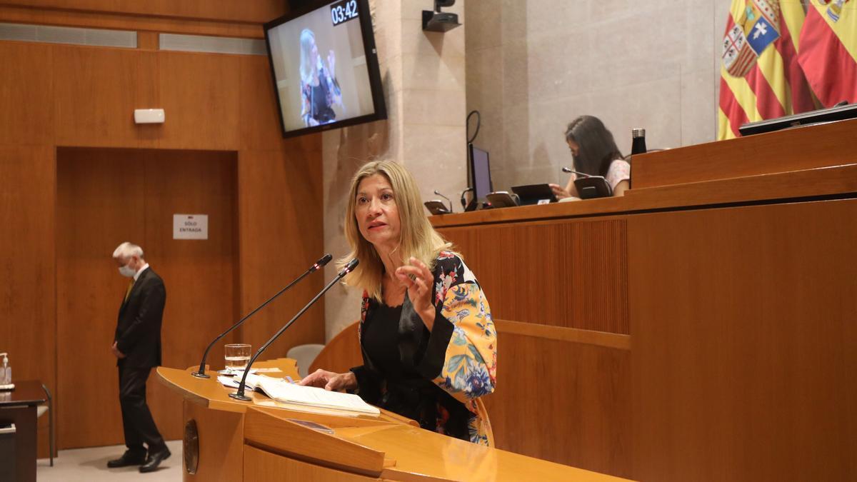 La popular Mar Vaquero, este viernes, durante su intervención en el pleno de las Cortes.