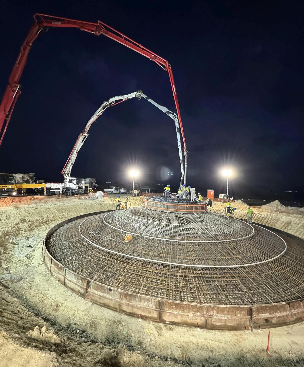 La empresa epilense ha llevado a cabo los trabajos de cimentación del Parque Eólico Rueda Sur.