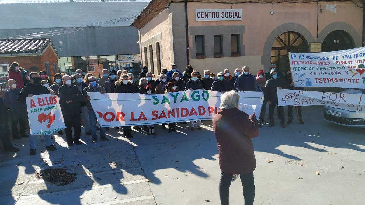 Bermillo de Sayago durante la protesta.