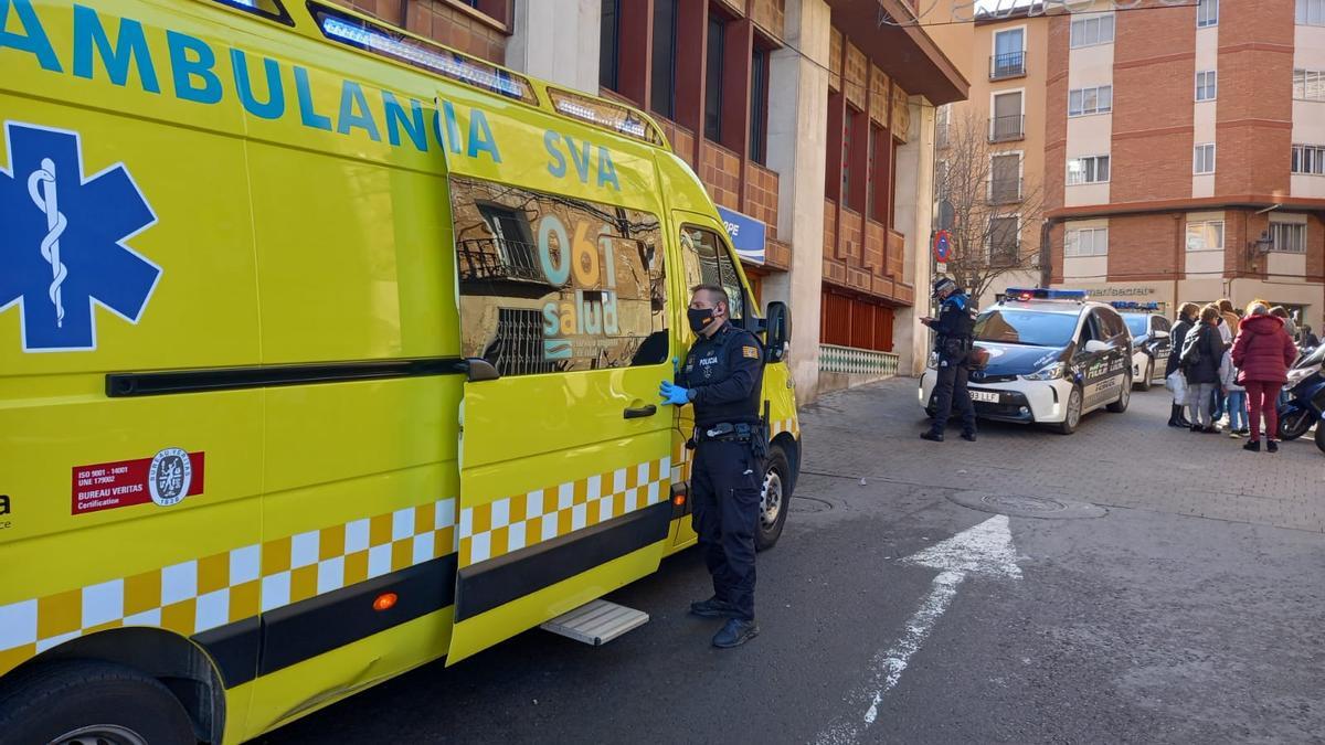 Llegada de la ambulancia al lugar del suceso.