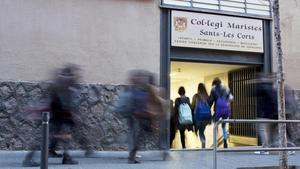 Acceso al colegio de los Maristas de Sants-Les Corts.