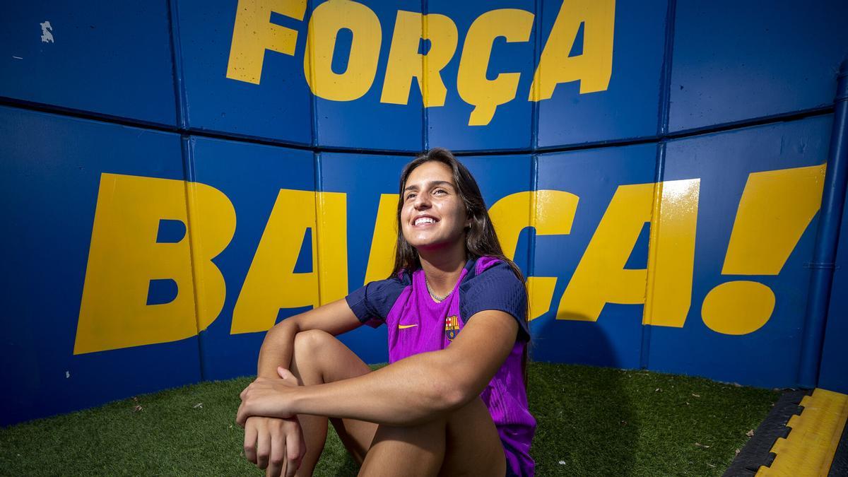 La jugadora portuguesa del FC Barcelona, Kika Nazareth, fotografiada en la ciutat esportiva del Barça