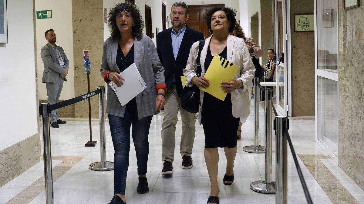 Los diputados de ERC Teresa Jordà, Francesc-Marc Álvaro y Pilar Vallugera.