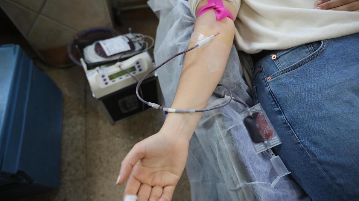 Imagen del transcurso de una donación de sangre.