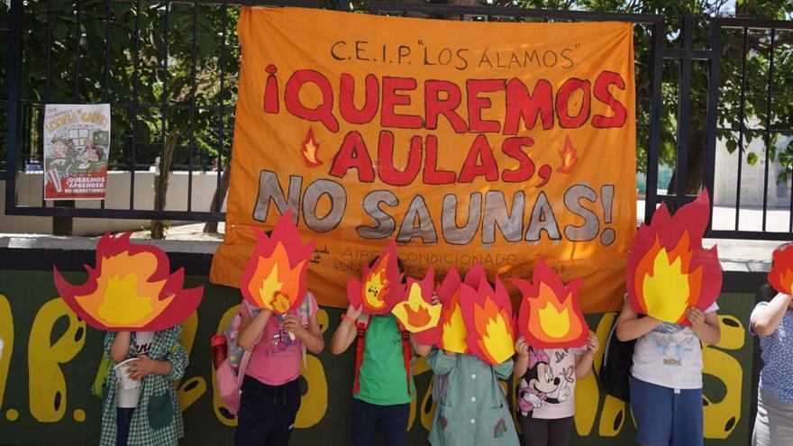 El colegio Los Álamos de Murcia pide climatización