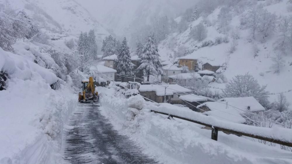 Gran nevada en Villarín, en Somiedo