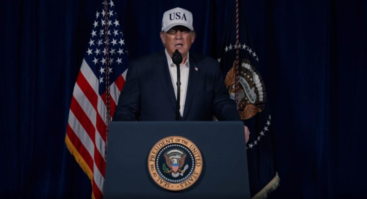 Donald Trump, en el vídeo en que ha anunciado el ataque a Irán.