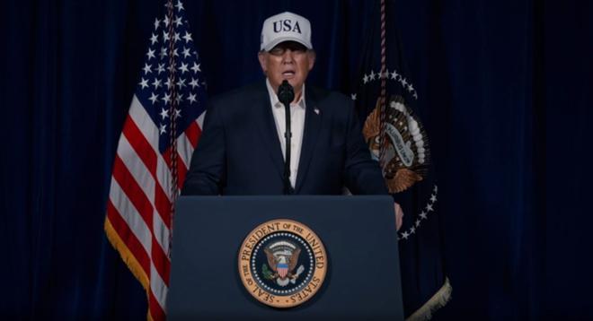 Donald Trump, en el vídeo en que ha anunciado el ataque a Irán.