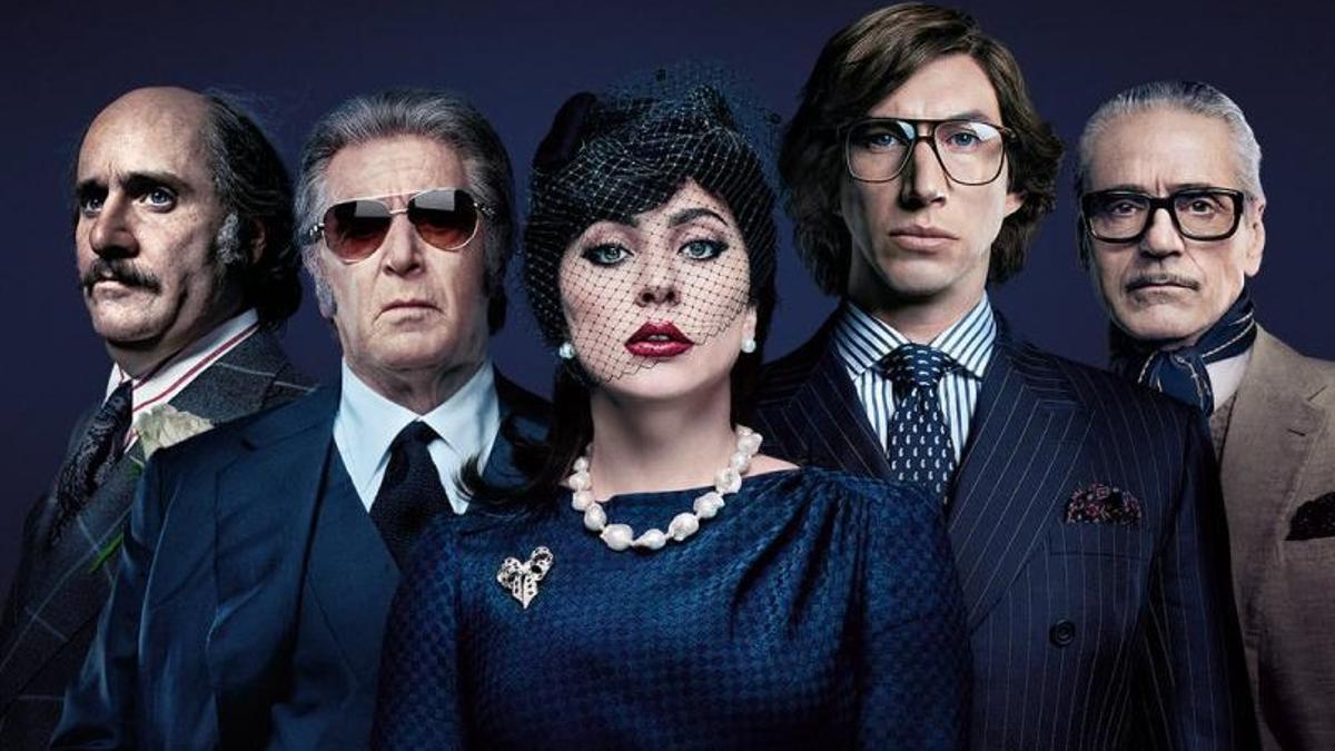 Imagen promocional de 'La casa Gucci', con Jared Leto, Al Pacino, Lady Gaga, Adam Driver y Jeremy Irons