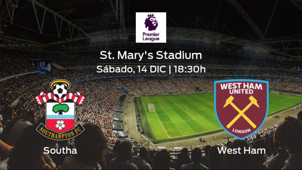 Previa del partido: el Southampton recibe al West Ham en la decimoséptima jornada