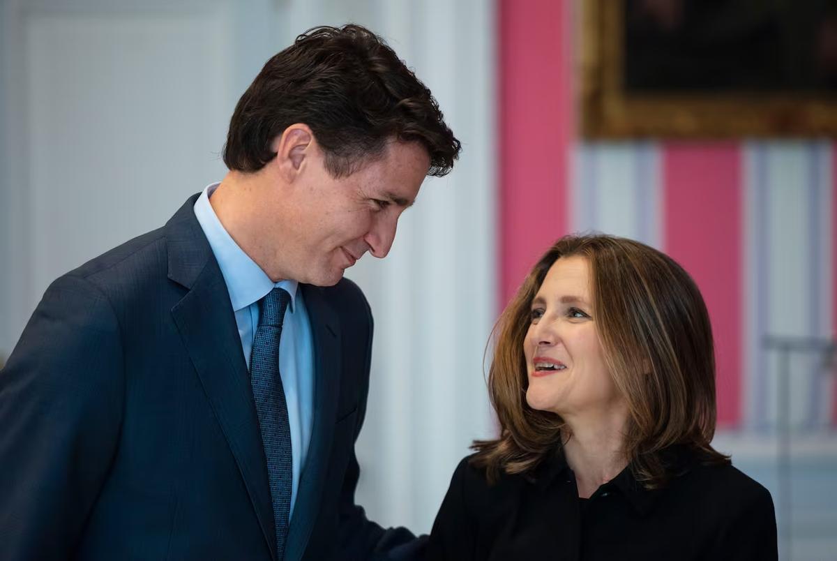 Justin Trudeau y Chrystia Freeland.