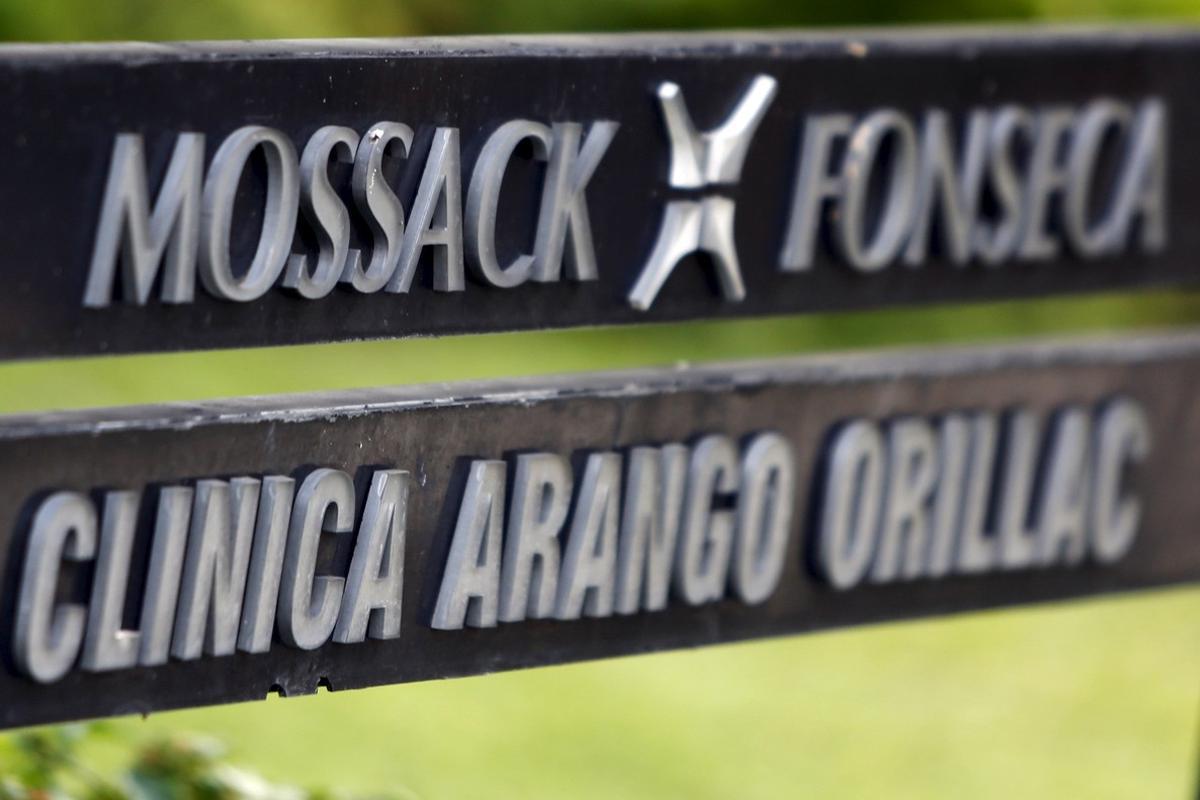 A company list showing the Mossack Fonseca law firm is pictured on a sign at the Arango Orillac Building in Panama City April 3, 2016. REUTERS/Carlos Jasso       TPX IMAGES OF THE DAY