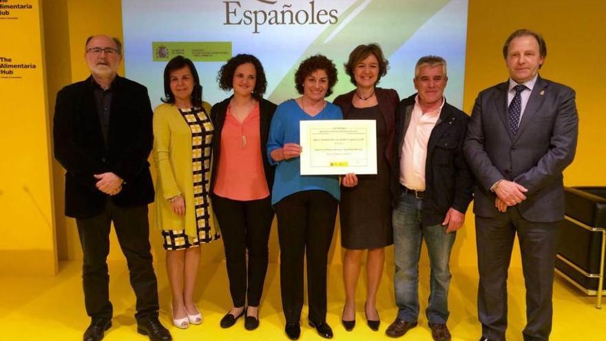 Por la izquierda, Casas, Álvarez, López, Bada, García Tejerina, Díaz Herrero y González, ayer, en Barcelona.